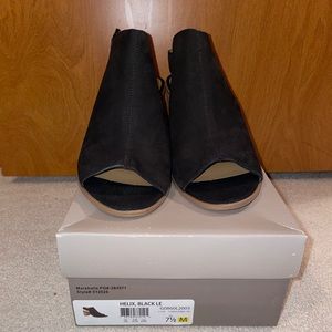 Franco Sarto Helix Black Peep Toe Bootie